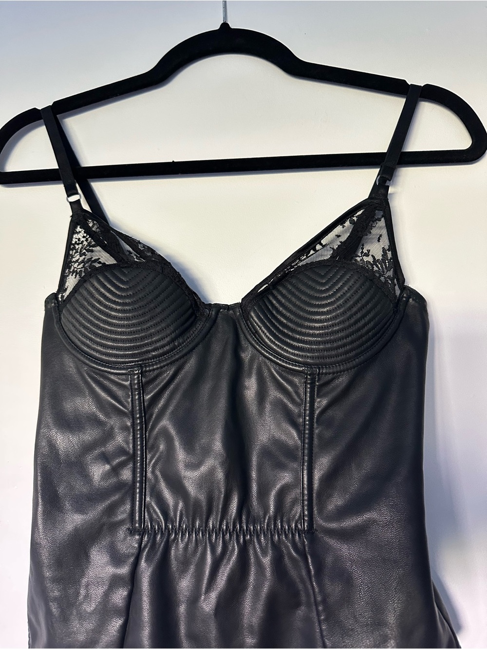 Fleur du Mal Faux Leather Bustier Bodysuit - Picture 2 of 5